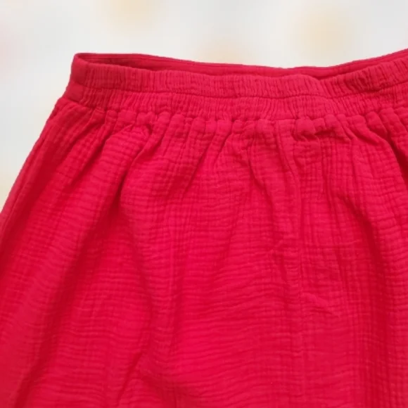 Anthropologie faux button down mini skirt, 29", red - Picture 6 of 10